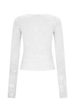 Omari Embroidery Long Sleeve Knit Top Ivory