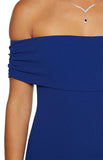 Amabella Cobalt Blue Crepe Maxi Dress
