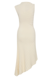 Milasandra Pleated Knit Dress Ivory