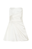Lora Strapless Satin Mini Dress White