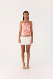 Julienne Beaded Top Coral