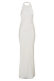 Rinna Satin Halter Maxi Dress Ivory
