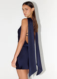 Cerina High Neck Mini Dress Navy