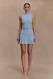 Indy Pointelle Knit Top Cornflower Blue