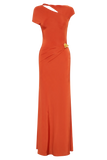 Kaida Slinky Maxi Dress With Hardware Burnt Orange