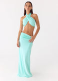 Coletta Wrap Top Aqua