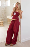Daisy Burgundy Strapless Top