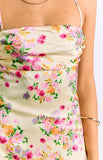 Blaise Yellow Bloom Satin Maxi Dress