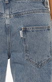 Charli Mid Wash Denim Studded Low Waist Baggy Leg Jeans