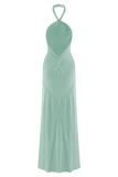 Elyna Slinky Halter Maxi Dress Lagoon