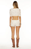 My Love White Lace Short Sleeve Crop Top