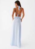 Elysia Chiffon Maxi Dress Baby Blue