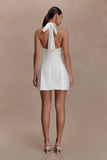 Nelly Halter Neck Cotton Mini Dress White