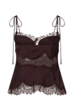 Nina Satin And Lace Camisole Chocolate
