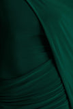 Maeve Bottle Green Cape Sleeve Draped Maxi Dress