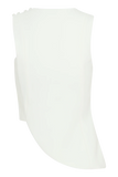 Astrid Asymmetric Sleeveless Suiting Top White