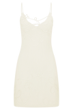 Brullo Embroidery Knit Mini Dress Ivory