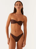 Delta Bandeau Bikini Top Brown