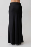 Sabrina Silk Blend Maxi Skirt Black
