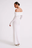 Josie Off Shoulder Mesh Maxi Dress Ivory