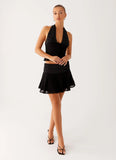 Colby Mini Skirt Black Polka Dot