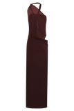 Edwina Knotted Mesh Maxi Dress Mahogany