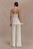 Corey Crochet Halter Neck Top Ivory