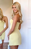 Oliva Butter Yellow Strapless Mini Dress
