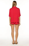 Jamey Burgundy Mini Pajama Shorts