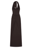 Jonna Chiffon And Mesh Maxi Dress Dark Chocolate