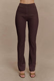 Elodie Ribbed Knit Pants Chocolate