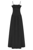 Janis Cotton Frill Maxi Dress Black