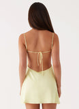 Ayla Satin Mini Dress Yellow