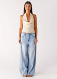 Timeless Wide Leg Jeans Bleached Blue