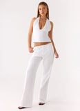 Josephina Linen Pant White