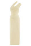 Anastasia One Shoulder Modal Midi Dress Pale Lemon