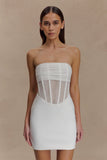 Palmer Mesh Corset Mini Dress Ivory