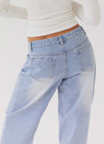 Keanna Low Rise Denim Jeans Light Blue