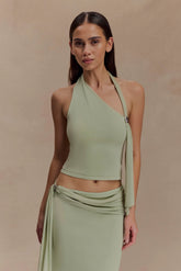 Xanthia Knit Halter Top Pastel Green