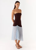 Schell Midi Dress Chocolate Dot