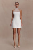 Riley Halter Suiting Mini Dress Ivory