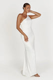 Harper One Shoulder Gown White
