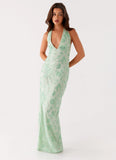 Cydney Beaded Maxi Dress Sage