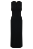Norah Sleeveless Crepe Midi Dress Black