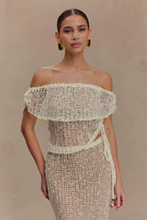 Cordelia Off Shoulder Knit Top Ivory