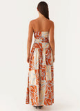 Carmel Maxi Dress Orange Blue Floral
