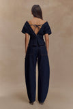 Rayne Off Shoulder Denim Top Indigo Blue