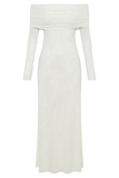 Josie Off Shoulder Mesh Maxi Dress Ivory