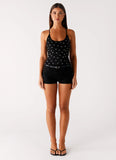 Katie Suede Mini Shorts Black