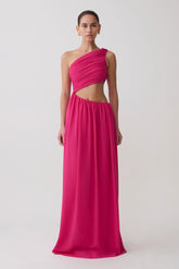 Aria Chiffon Cut Out Maxi Dress Fuchsia